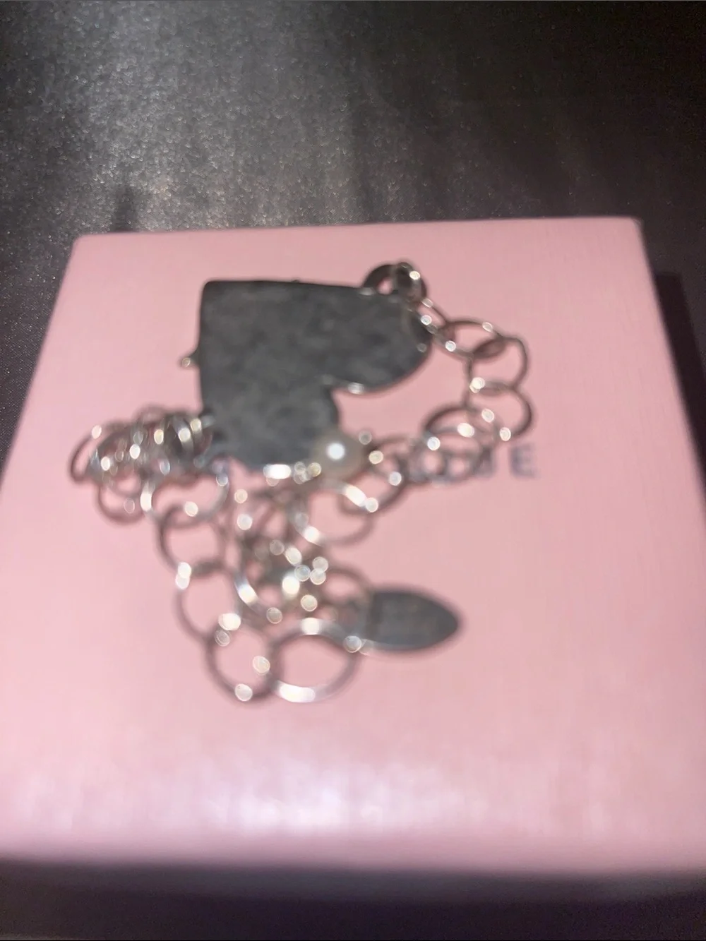 Silver Heart Link Bracelet with Inspirational Engraving